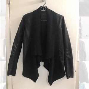 Black Leather Cardigan